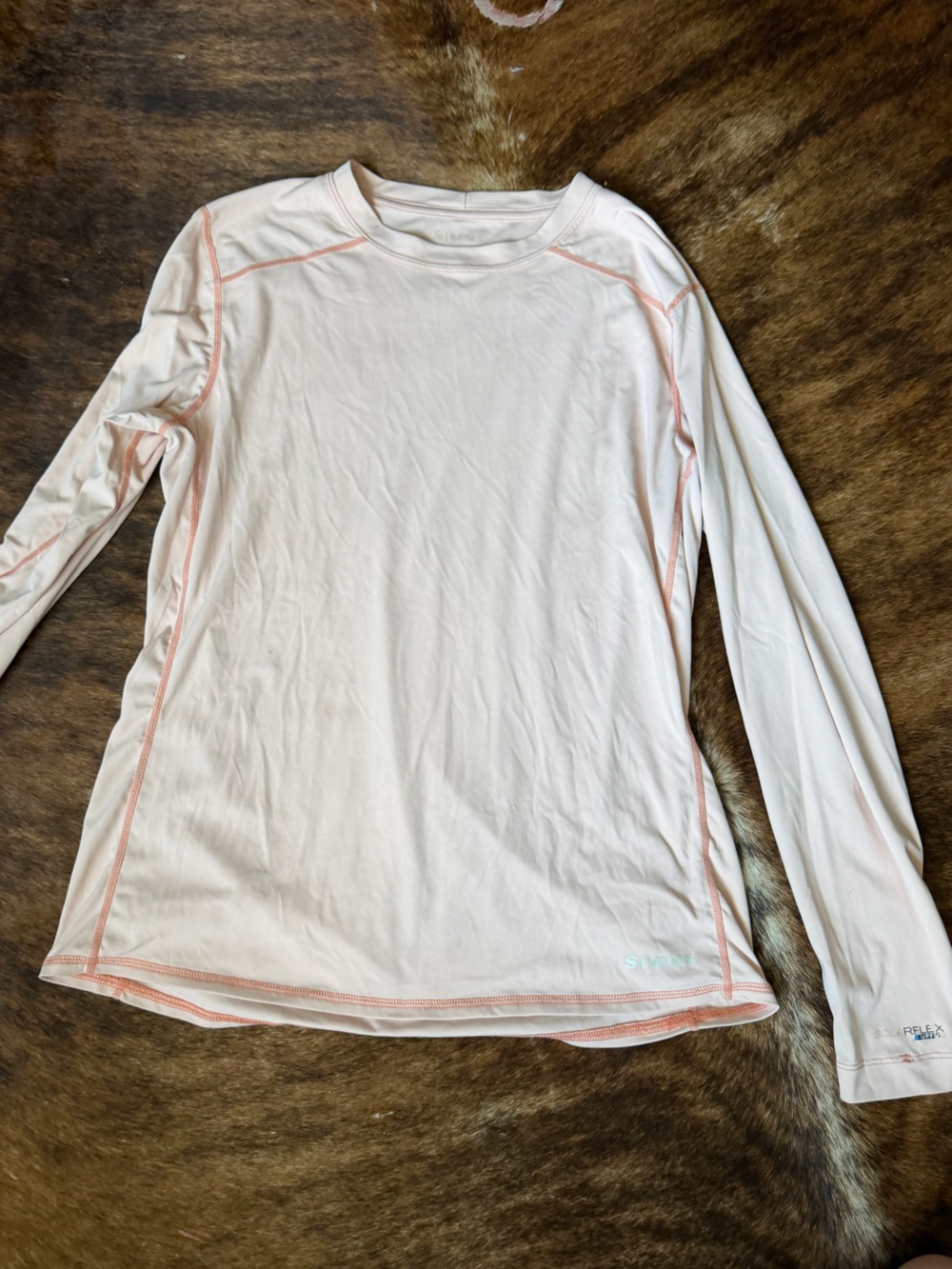 Simms Light Pink Long-Sleeve Sleep Top with Contrast Stitching